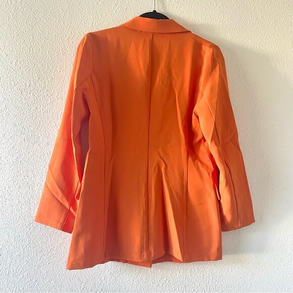 Happily Grey Blazer single button Coat NWT burnt orange faux pockets - Picture 2 of 8